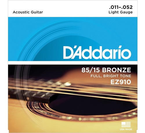 DADDARIO Strings EZ910 Encordado | Acustica | 011-052 | Bronze 85/15 | Lite | MCx10 - $ 13.210