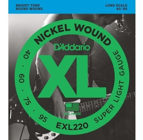 DADDARIO Strings EXL220 Encordado | Bajo 4c. | 040-060-075-095 | Nickel Wound | - $ 52.230