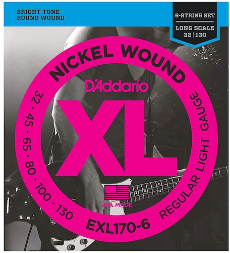 DADDARIO Strings EXL170-6 Encordado | Bajo 6c. | 032-045-065-080-100-130 | Nickel Woun - $ 75.350