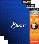 ELIXIR 12102  Medium (.011-.049) Electric Nickel Plated Steel con recubrimiento NANOWEB