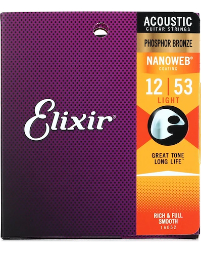 ELIXIR 16052 Light (.012-.053) Acoustic Phosphor Bronze con recubrimiento NANOWEB - $ 57.900