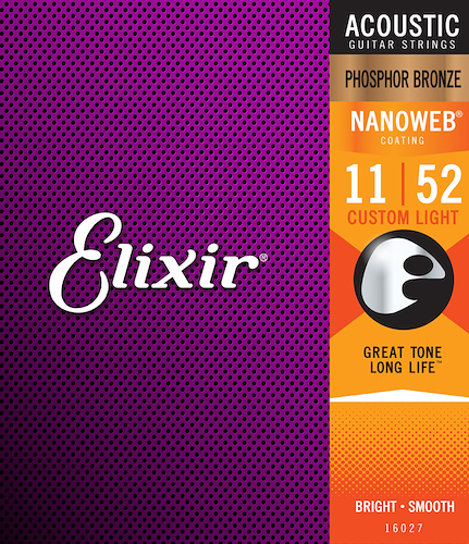 ELIXIR 16027 Custom Light (.011-.052) Acoustic Phosphor Bronze con recubrimiento NANOWEB - $ 57.900
