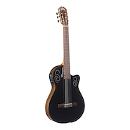 LA ALPUJARRA 300KECN (NEGRA) GUITARRA SIN BOCA CON CORTE Y ECUALIZADOR TAPA NEGRA