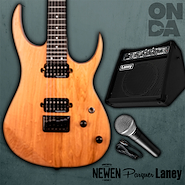 LANEY AH-FREESTYLE/NEWEN Rock Natural Wood AMP. Portatil / guitarra Newen y Microfono Parquer SN58