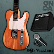 LANEY AH-FREESTYLE/NEWEN TL Natural Wood AMP. Portatil / guitarra Newen y Microfono Parquer SN58