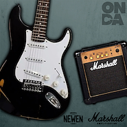 MARSHALL MG 10 CF Gold/ NEWEN RELIC ST BLACK Combo Marshall 10 wat.- 2 can/Guitarra Newen Stratocaster