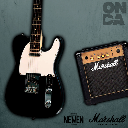 MARSHALL MG 10 CF Gold/  NewenTL Black Combo Marshall 10 wat.- 2 can/Guitarra Newen Telecaster - $ 387.628