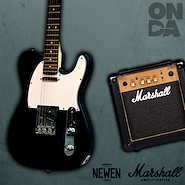 MARSHALL MG 10 CF Gold/  NewenTL Black Combo Marshall 10 wat.- 2 can/Guitarra Newen Telecaster