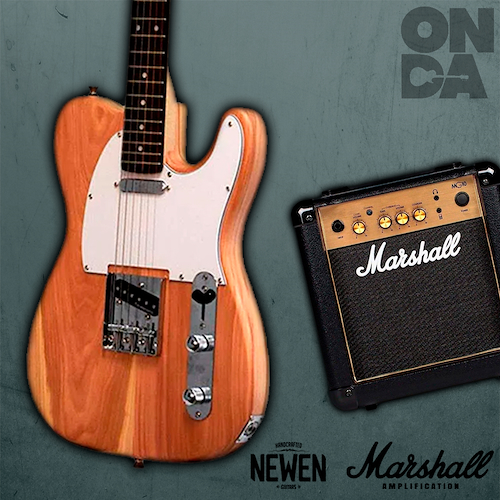MARSHALL MG 10 CF Gold/TL Natural Wood Combo Marshall 10 wat.- 2 can/Guitarra Newen Telecaster - $ 387.628