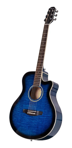 PARQUER GAC109MCBL GUITARRA ACUSTICA MINI JUMBO CUSTOM AZUL C/FUNDA - $ 225.980