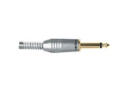 PROEL S232 Ficha plug 6,3mm mono Nickel satinado, conector dorado.