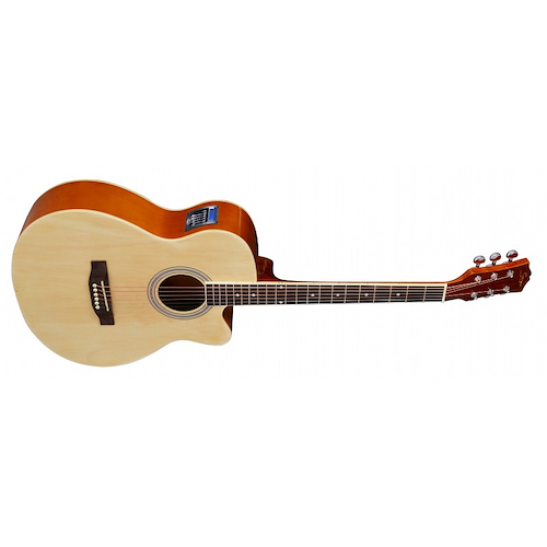 TEXAS AG10-LC5-NAT TEX Guitarra Electroacustica | Cutaway | 5 bandas EQ | Afinador - $ 210.498