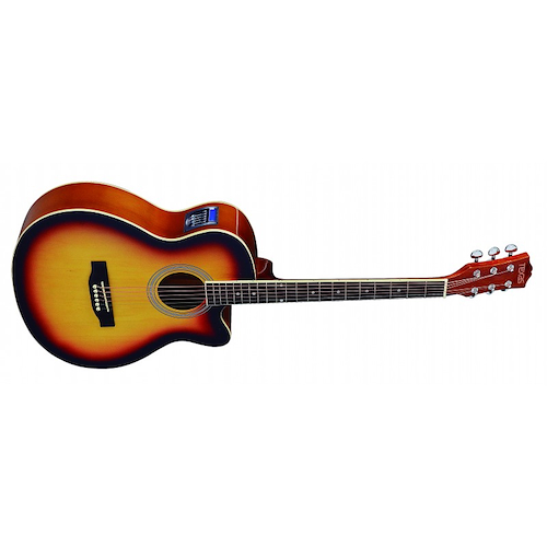 TEXAS AG10-LC5-TS TEX Guitarra Electroacustica | Cutaway | 5 bandas EQ | Afinador - $ 210.498
