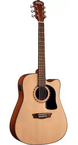WASHBURN AD5CE Natural Apprentice Series Dreadnought - Tapa: Select Spruce - Parte trasera y lateral: - $ 332.300