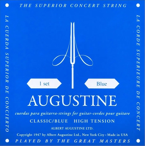 AUGUSTINE CLASSIC BLUE Encordado guitarra clásica HIGH TENSION