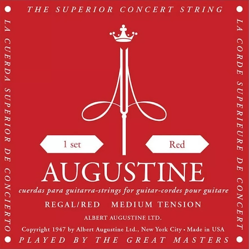 AUGUSTINE REGAL RED Encordado guitarra clásica MEDIUM TENSION