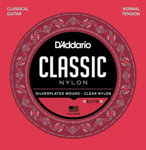 DADDARIO STRINGS EJ27N Enc. p/clásica Nylon p/estudio, tensión normal .029/.034/.04