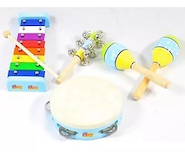 KNIGHT JB565 Set de percusion p/niños, 4 instr, Pander+Maracas+Cascabeles