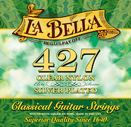 LA BELLA 427ELT Enc.P/Clasica Elite Series Clear Nylon/Silver Plated Wound