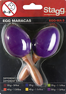 STAGG SEG-MSPP Huevos Maracas Mango Corto (Par) Púrpura 25 Gramos.Blist.