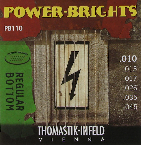 THOMASTIK PB110 encordado para guitarra electrica power-brights 010