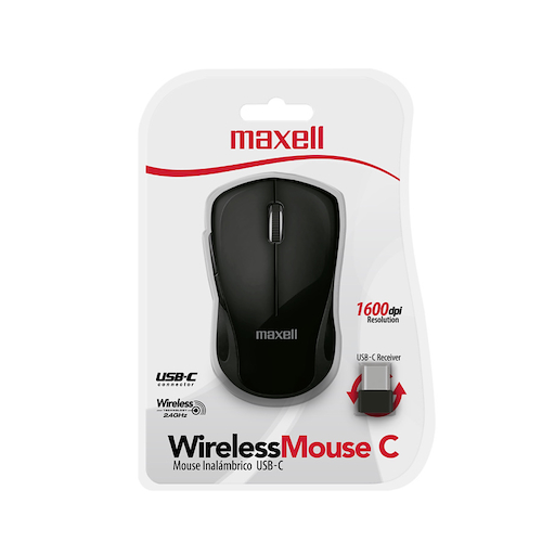 MOWR-C MOUSE USB-C MAXELL OPTICO MOWR-C RETRACTIL NEGRO - $ 17.100