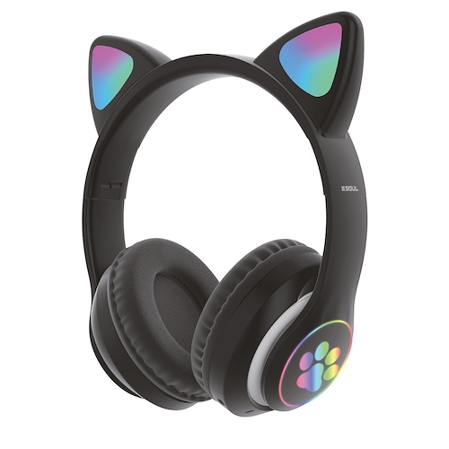AUR-BTCATNE AURICULAR BT VINCHA PARTY CAT LED NEGRO - $ 39.240