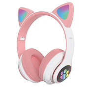 AUR-BTCATRS AURICULAR BT VINCHA PARTY CAT LED ROSA