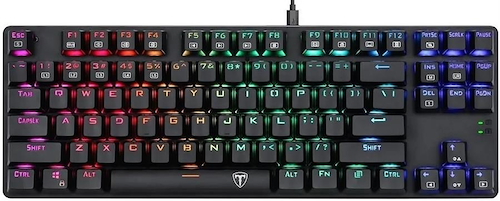 T-TGK313-RD Teclado T-Dagger Bora Black red switch spanish rainbow - $ 69.902