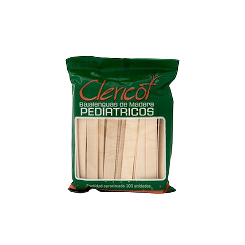 Bajalengua descartable de madera x 100 unidades Pediatrico CLERICOT
