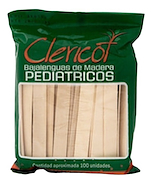 Bajalengua descartable de madera x 100 unidades Pediatrico CLERICOT