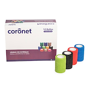 Venda adherente tipo Coban x 12 unidades 10 cm x 4,5 mts CORONET