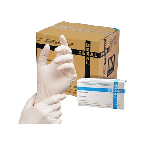 Guante de latex x 1000 unidades Cajon DEXAL