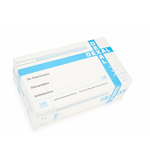 Guante de latex x 100 unidades  DEXAL