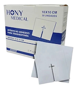 Gasa esteril para traqueostomia caja por 30 unidades Fenestrada HONY MEDICAL