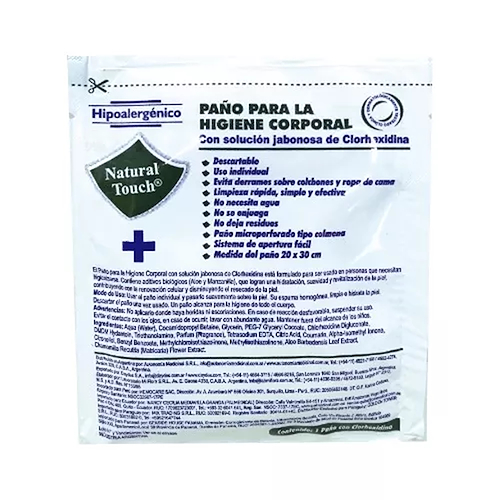 Paño de higiene corporal c/Clorhexidina NATURAL TOUCH