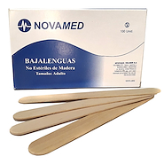 Bajalengua descartable de madera x 100 unidades Adulto NOVA MED