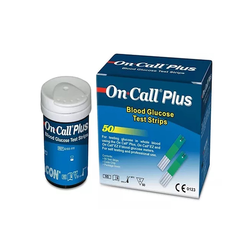 Tiras reactivas para glucosa x 50 unidades  ON CALL PLUS
