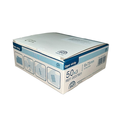 Steri Strip sutura 6 x 75 mm x 3 tiras x 50 unidades  OPER STRIP
