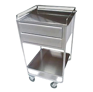 Carro curaciones acero inox 50x50 cm 2 planos + 2 cajones PIERO