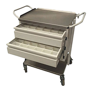 Carro curacones acero inoxidable 60x50x80h cm 2 planos + 3 cajones (chapa) PIERO