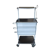 Carro de paro c/plano inoxidable 3 cajones (chapa) PIERO
