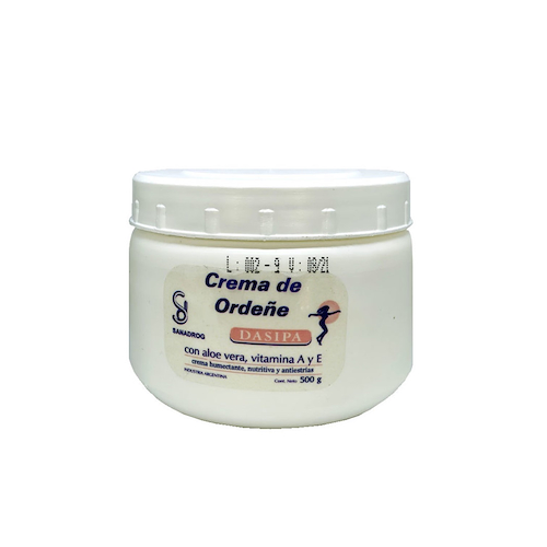 Crema ordeñe con aloe + vitamina A y E 500 grs SANADROG