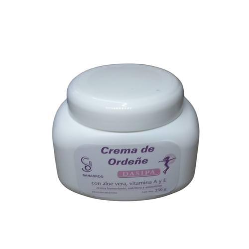 Crema ordeñe con aloe + vitamina A y E 250 grs SANADROG