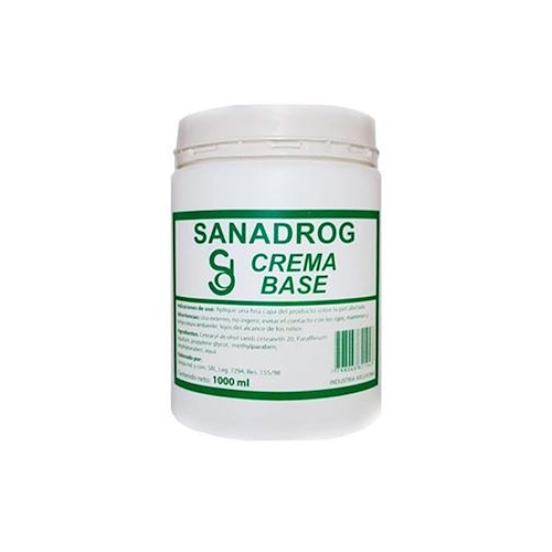 Crema base hidrosoluble 1000 grs SANADROG