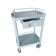 Carro ABS c/barandas y ruedas de 10 cm 56x38,5x82 cm 2 planos + 1 cajon VRH