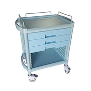 Carro ABS c/baranda y ruedas de 10 cm 74,5x47,5x90 cm 2 planos + 3 cajones VRH