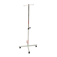 Pie suero rodante base cruz c/ganchos acero inox 2 ganchos VRH