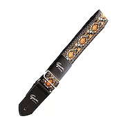 TIJUANA JAC A-01/ Cinta jacquard fondo negro flor naranja