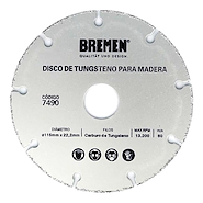 Disco de Tungsteno para Madera 115mm x 22,2mm BREMEN 7490 BREMEN